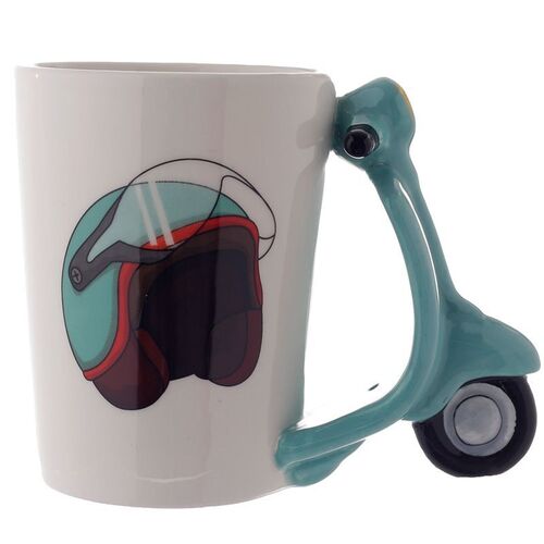 Taza de Cerámica Puckator- Asa con Forma de Moto Scooter 