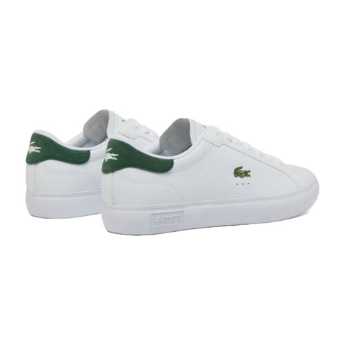 Zapatillas Blancas Lacoste de Piel con Suela de Goma Powercourt White Green 41