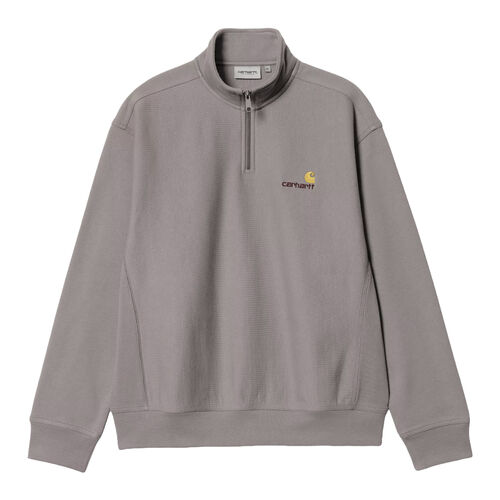 Sudadera Gris Carhartt Media Cremallera Half Zip American Script Sweatshirt Yosemite XS