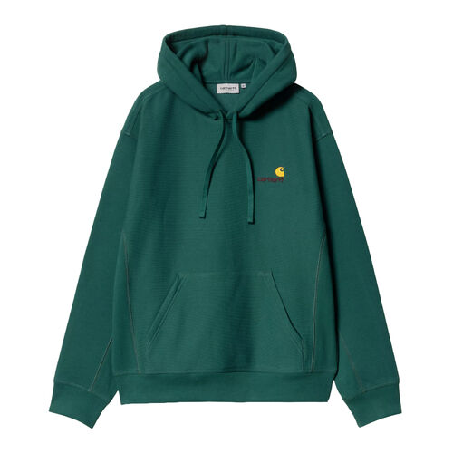 Sudadera Verde Con Capucha Carhartt Hooded American Script Sweatshirt Malachite Silueta Amplia Y Holgada XS