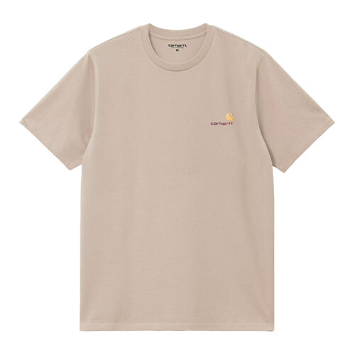 Camiseta Beige Carhartt American Script T-Shirt Fleur De Sel Corte Holgado XS