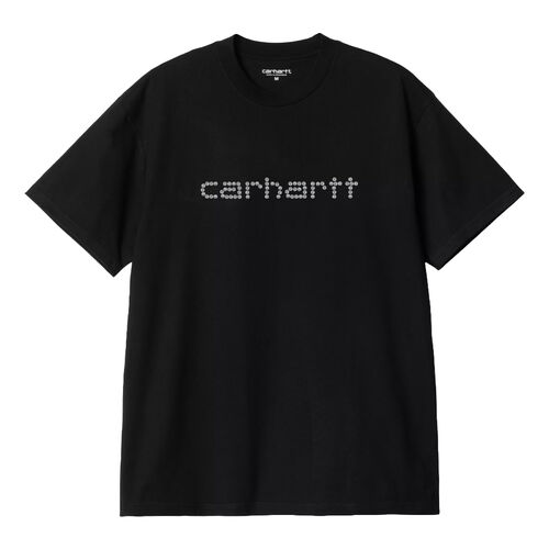 Camiseta Negra Carhartt Rivet Script T-Shirt Black de Algodón con estampado Gráfico XS