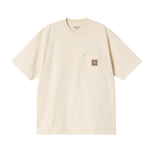 Camiseta Beige Con Bolsillo Carhartt S/S Eldon Pocket T-Shirt Natural Diseño Holgado XS