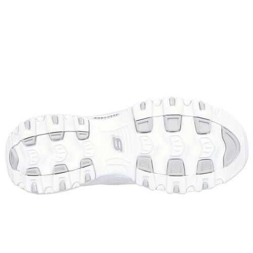 Zapatillas Blancas Skechers D''Lites - Fresh Start Blanco-Plata 41