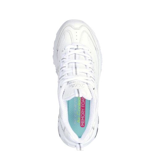 Zapatillas Blancas Skechers D''Lites - Fresh Start Blanco-Plata 41