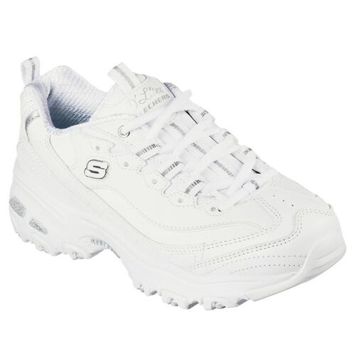 Zapatillas Blancas Skechers D''Lites - Fresh Start Blanco-Plata 41