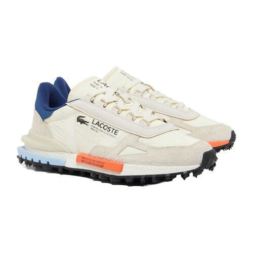 Zapatillas Deportivas de Nailon Vintage Lacoste Elite Active Blanco y Azul 42