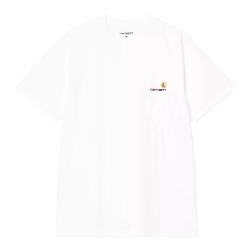 Camiseta Carhartt Blanca S/S American Script T-Shirt White Corte Holgado XS