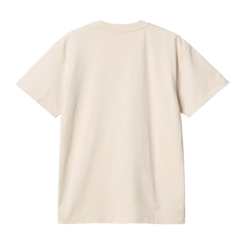 Camiseta Carhartt Beige S/S American Script T-Shirt Natural Corte Holgado S