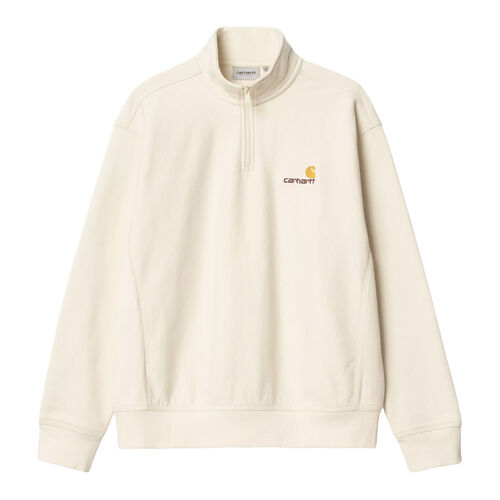 Sudadera Beige Carhartt Media Cremallera Half Zip American Script Sweatshirt Natural S