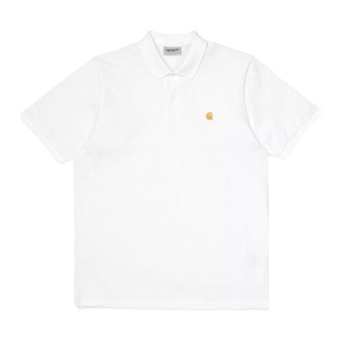 Polo Blanco Carhartt Chase Pique White de Ajuste Holgado S