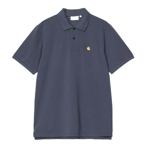 Polo Azul Carhartt Chase Pique Dusky Blue de Ajuste Holgado M