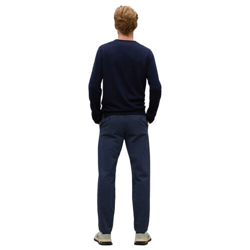 Pantalones Azules Ecoalf Ethic Pants Deep Navy de Fit Regular y Cintura Elástica y Ajustable M