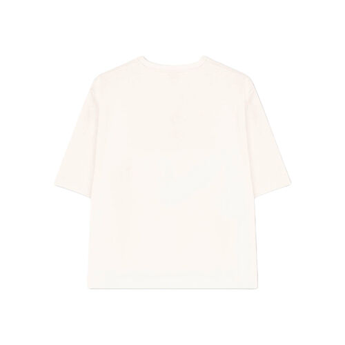 Camiseta Blanco Roto Kaotiko Love My Drama Tabac Cropped Organic Cotton S