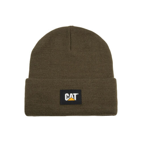 Gorro Verde CAT Label Cuff Beanie Army Moss Suave y Cálido 