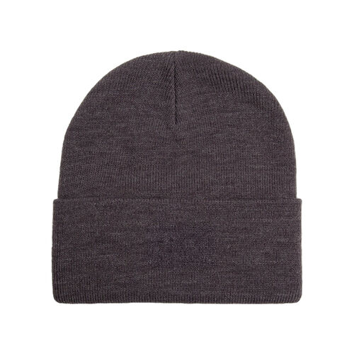 Gorro Gris CAT Label Cuff Beanie Dark Heather Grey Suave y Cálido