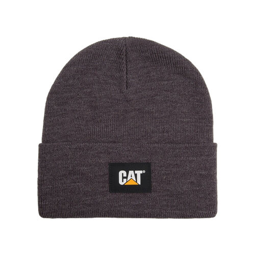 Gorro Gris CAT Label Cuff Beanie Dark Heather Grey Suave y Cálido