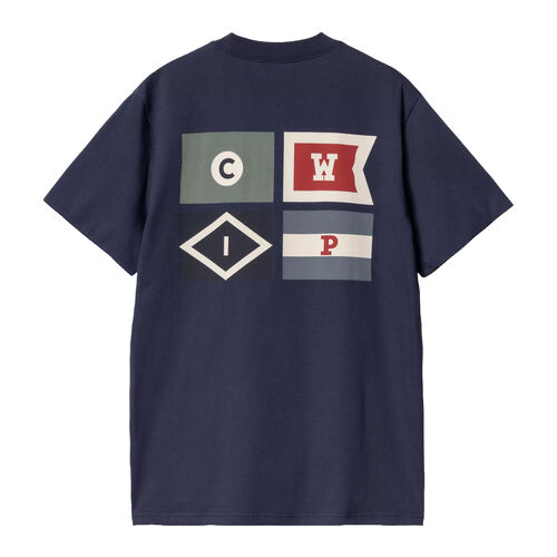 Camiseta Azul Carhartt Flags T-Shirt Space con Estampado Gráfico S