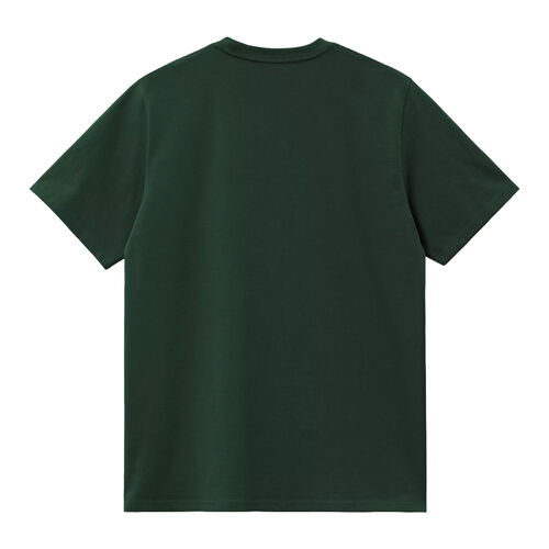 Camiseta Verde Carhartt American Script T-Shirt Conifer de Corte Holgado XS