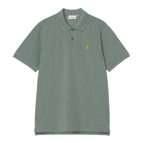 Polo Verde Carhartt Chase Pique Silver Pine de Ajuste Holgado S