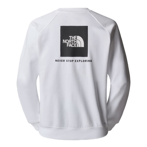 Sudadera Blanca The North Face Reglan RedBox Crew Suave y Transpirable L