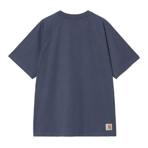 Camiseta Azul Carhartt WIP T-Shirt Dusky Blue Mulberry con Parche gráfico de sarga XS