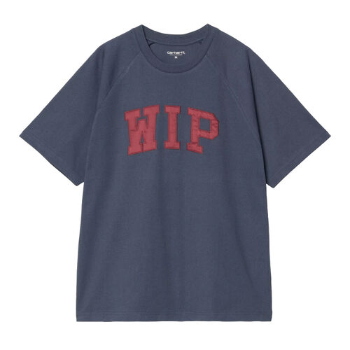 Camiseta Azul Carhartt WIP T-Shirt Dusky Blue Mulberry con Parche gráfico de sarga XS