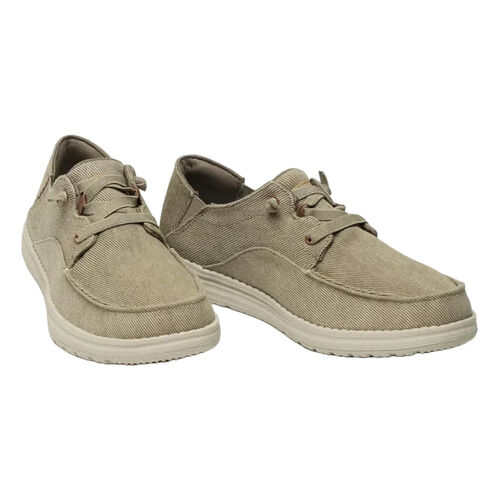 Zapatillas Beige Skechers Melson Volgo Tan de Punta Redonda y Estilo Casual 41