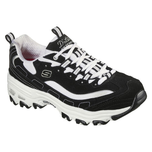 Zapatillas Negro y Blanco Skechers D''Lites Biggest Fan Black White 36