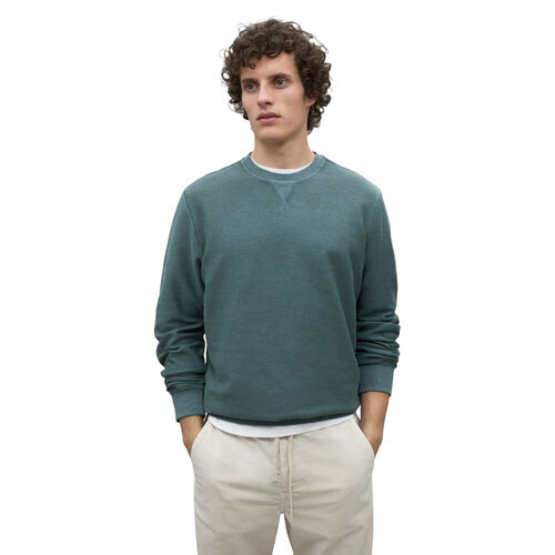 Sudadera Verde Ecoalf Newark Green Shadow con Cuello Redondo, Básica y Versátil S