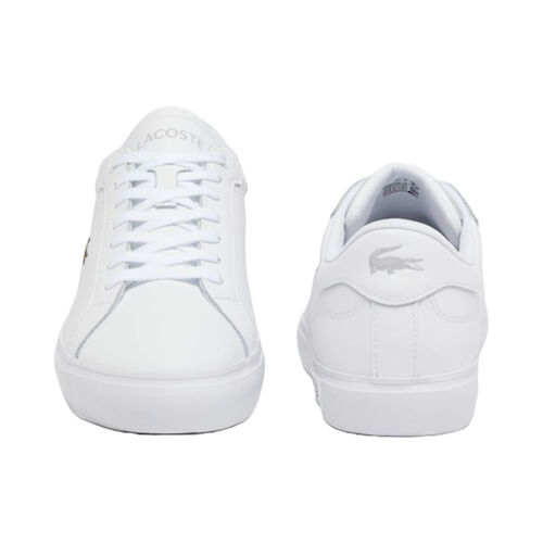 Zapatillas Blancas Lacoste Powercourt White con Cocodrilo Clásico 40