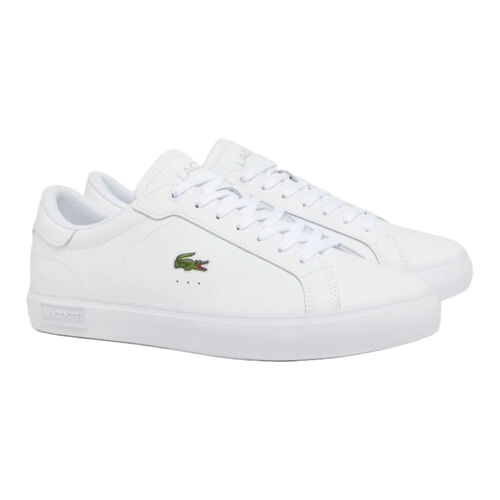 Zapatillas Blancas Lacoste Powercourt White con Cocodrilo Clásico 40