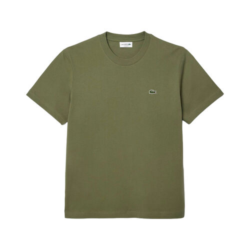 Camiseta Verde Lacoste de Corte Clásico de Punto de Algodón S