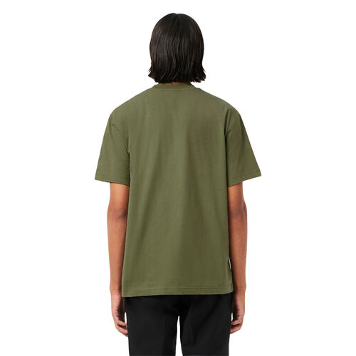 Camiseta Verde Lacoste de Corte Clásico de Punto de Algodón S