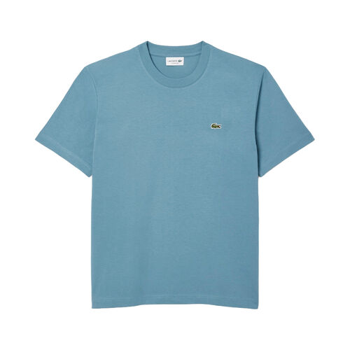 Camiseta Azul Lacoste de Corte Clásico de Punto de Algodón S