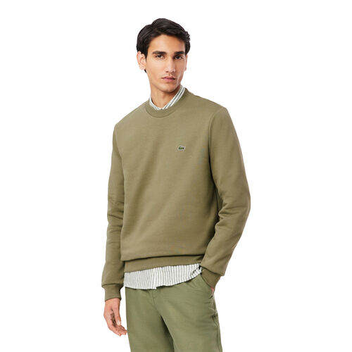 Sudadera Verde Khaki Lacoste sin Capucha Logo Pequeño Kaki S