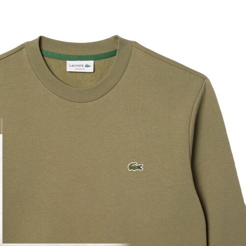 Sudadera Verde Khaki Lacoste sin Capucha Logo Pequeño Kaki S