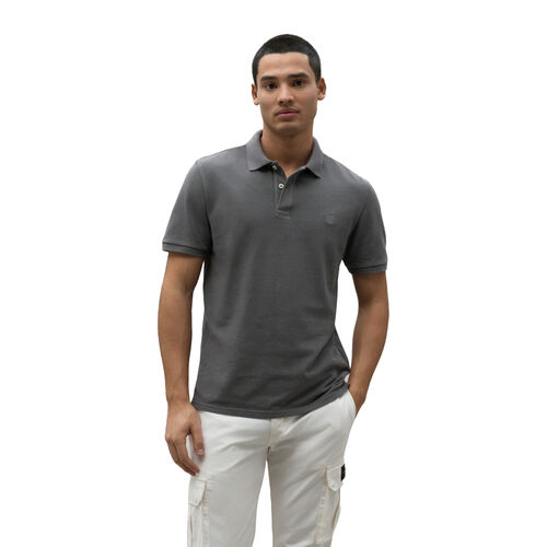 Polo Marrón de Manga Corta Ted Ecoalf Topo de Fit Regular S