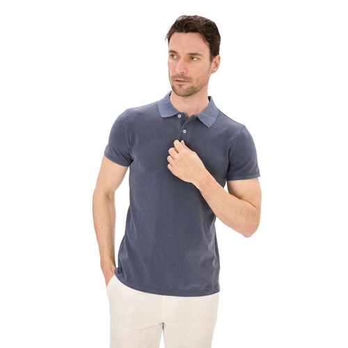 Polo Azul Marino Blue Coast Yachting Pique Garment Dyed S