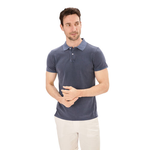 Polo Azul Marino Blue Coast Yachting Pique Garment Dyed S