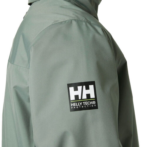 Chaqueta Verde Helly Hansen Crew Hooded Sailing Jacket 2.0 Grey Cactus L