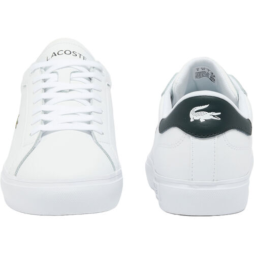 Zapatillas Blancas Lacoste Powercourt White Con Cocodrilo Cómodas y Ligeras 40