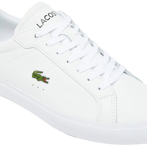 Zapatillas Blancas Lacoste Powercourt White Con Cocodrilo Cómodas y Ligeras 40