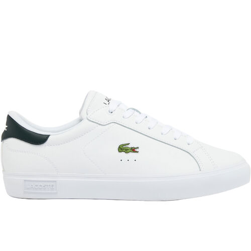 Zapatillas Blancas Lacoste Powercourt White Con Cocodrilo Cómodas y Ligeras 40