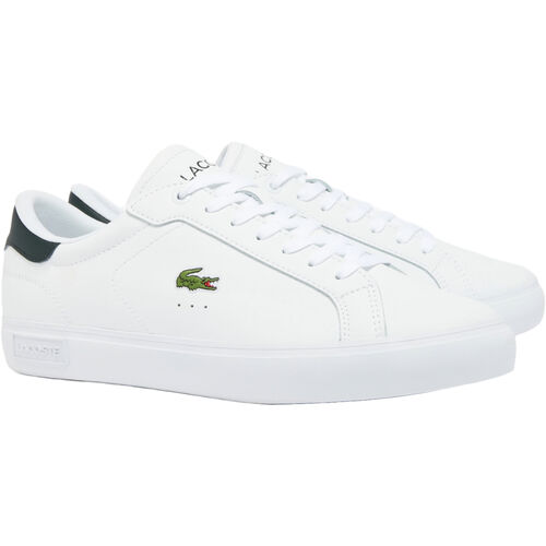 Zapatillas Blancas Lacoste Powercourt White Con Cocodrilo Cómodas y Ligeras 40