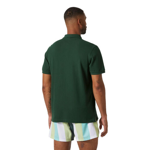 Polo Verde Helly Hansen Clásico Transat Jungle Green con Logotipo Bordado S