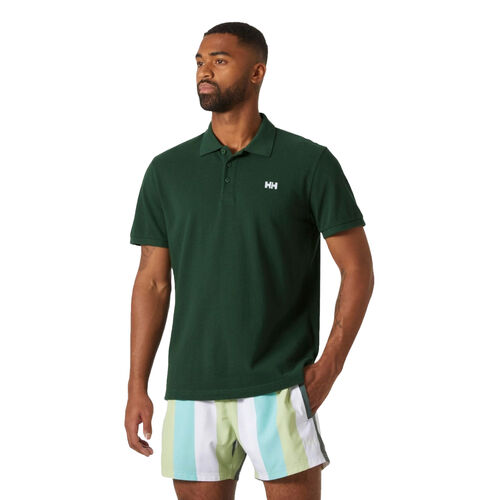 Polo Verde Helly Hansen Clásico Transat Jungle Green con Logotipo Bordado S