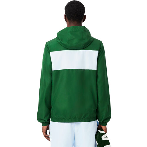 Chaqueta Verde Lacoste Deportiva Con Bloques De Color Y Cinta De Logotipo S