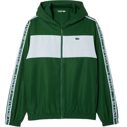 Chaqueta Verde Lacoste Deportiva Con Bloques De Color Y Cinta De Logotipo S