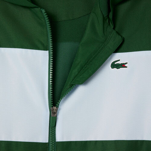 Chaqueta Verde Lacoste Deportiva Con Bloques De Color Y Cinta De Logotipo S